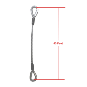 WIRE SLING 1'' X 40' C/W 12'' STANDARD EYES EACH END